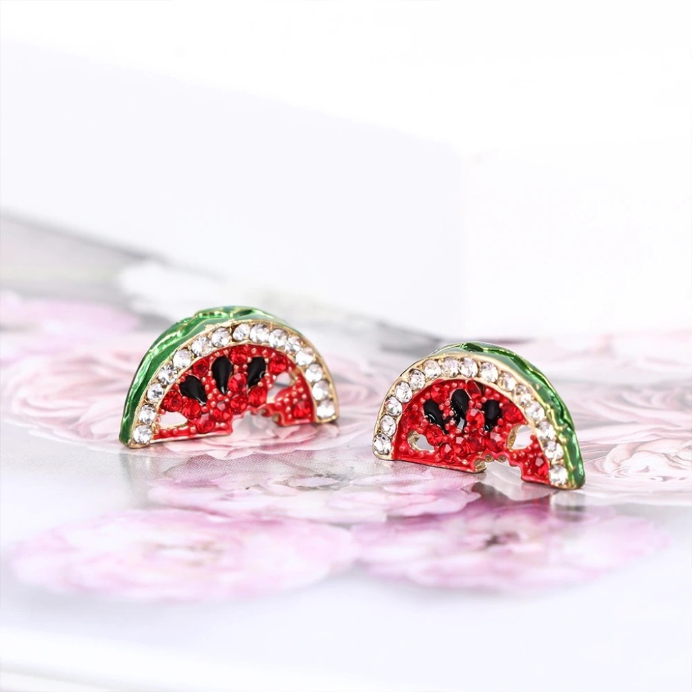 Stunning Watermelon CZ Stud Earrings - Picture 2 of 8
